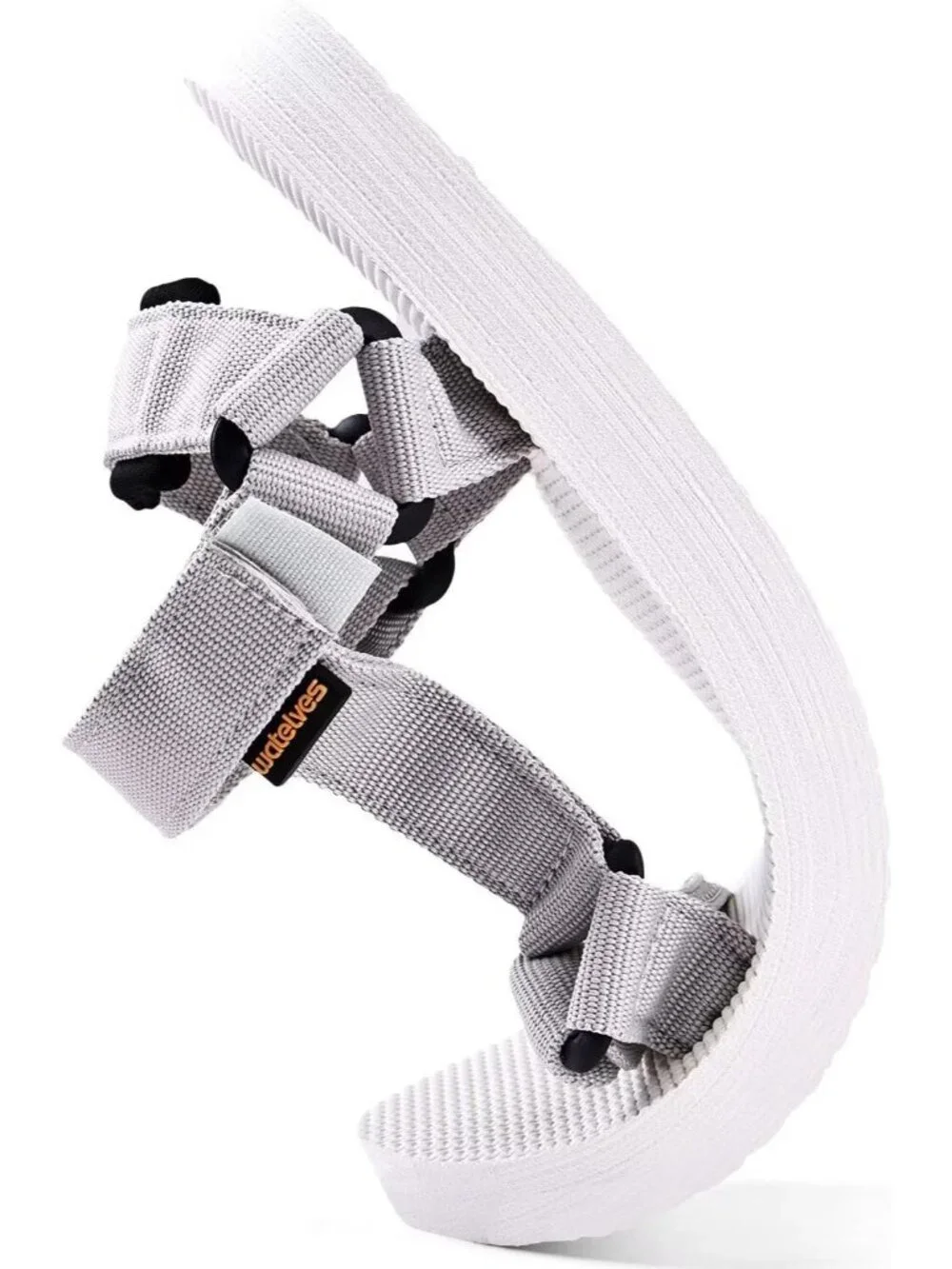 Women's Grey Hiking Sandals with-Arch-Support Webbing-Outdoor Beach Water